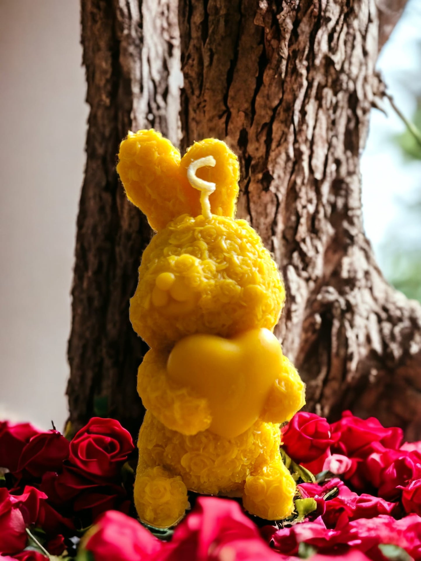 Bunny Holding a Heart Candle-Donagh Bees