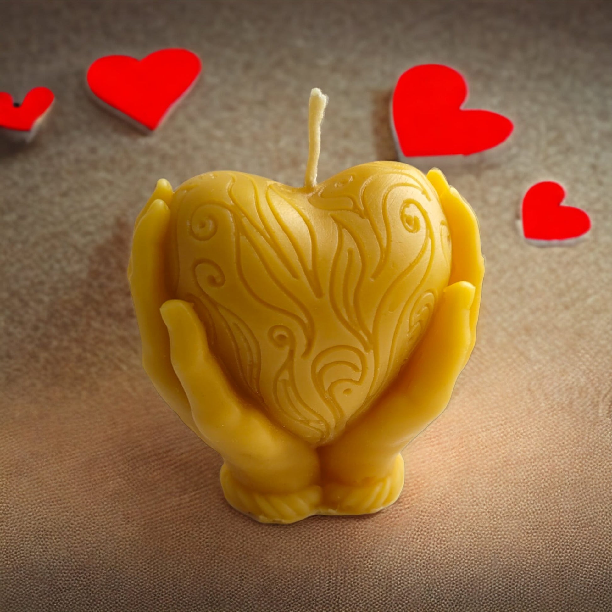 Heart in Hands Love Candle-Donagh Bees