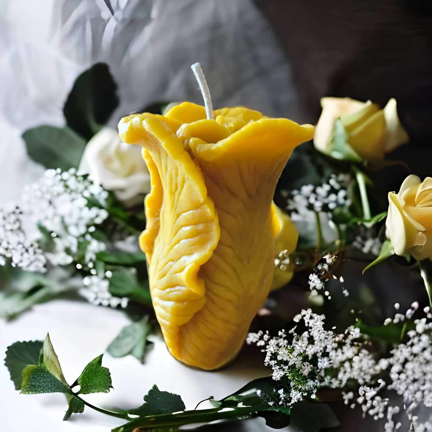 Large Rose Beeswax Candle-Donagh Bees