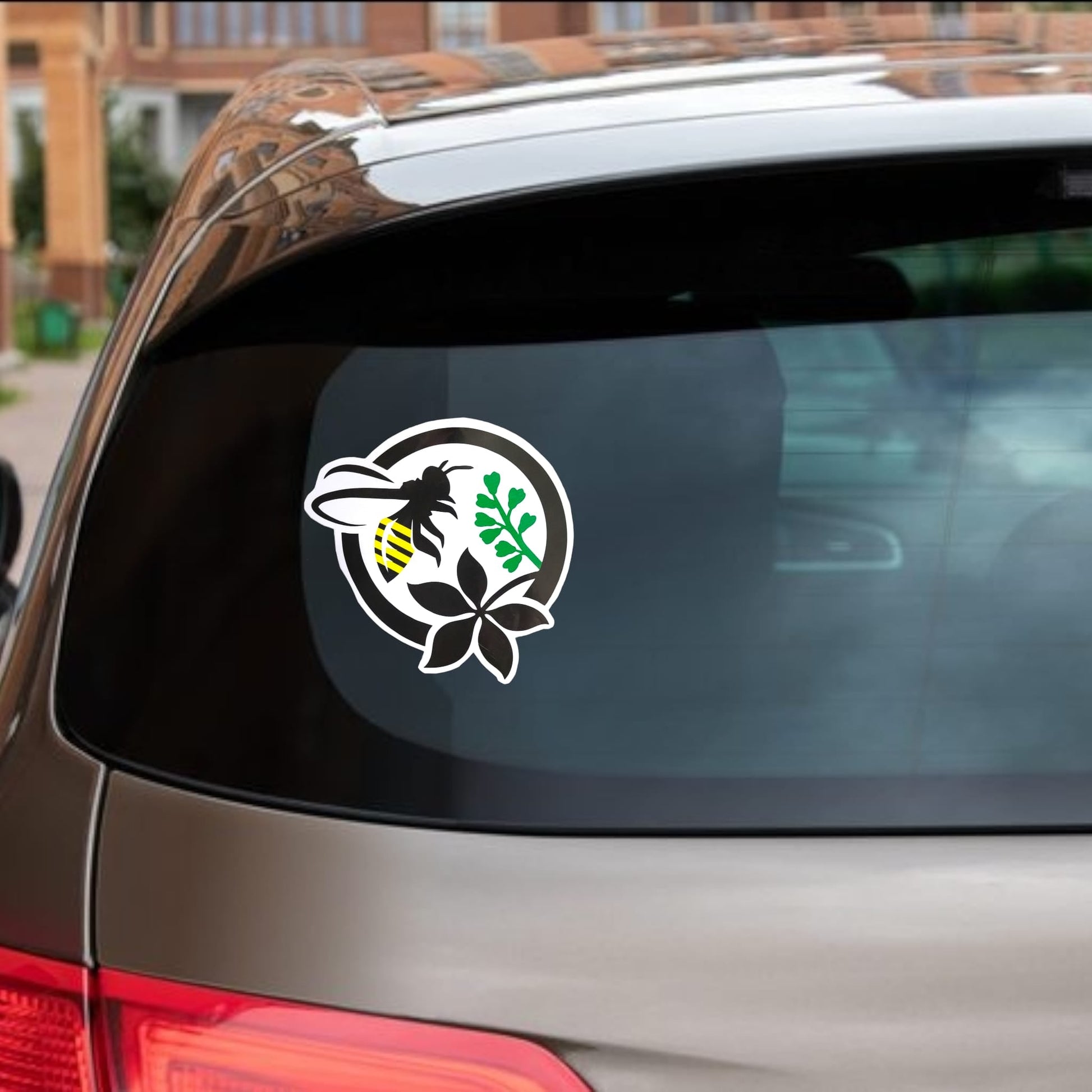 Bee and Flower Car Sticker-Donagh Bees