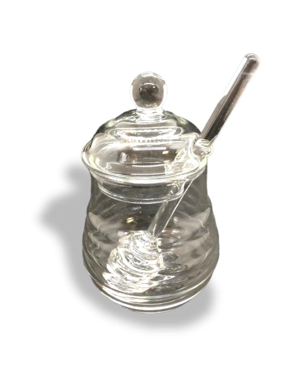 Glass Honey Pot and server-Donagh Bees