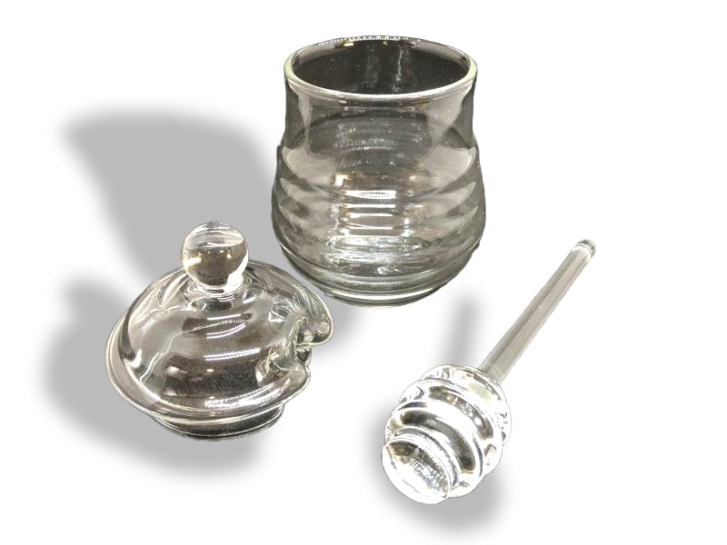Glass Honey Pot and server-Donagh Bees