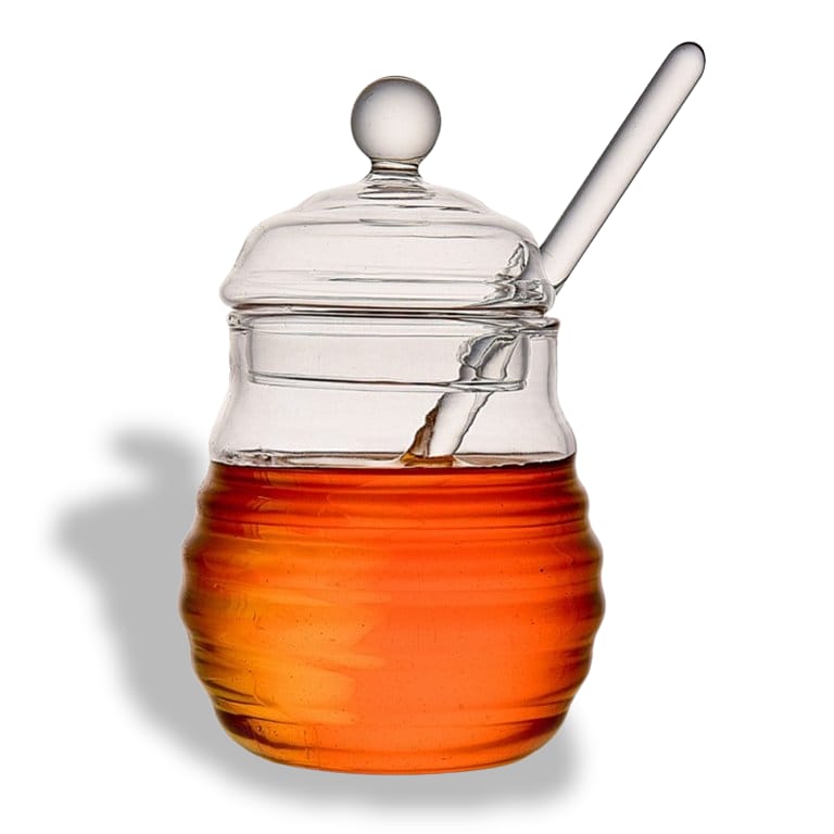 Glass Honey Pot and server-Donagh Bees