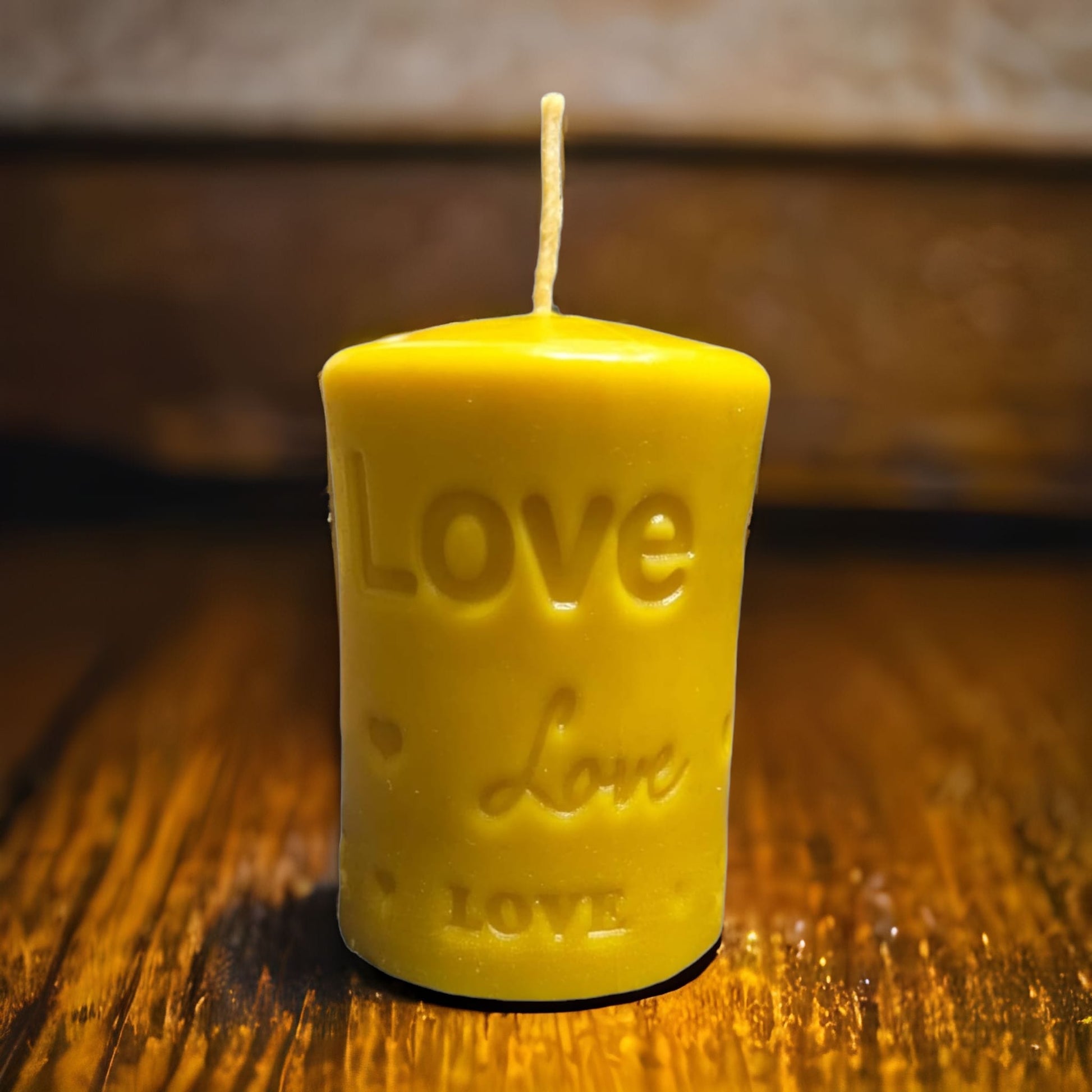Pillar Candle with Love Inscription-Donagh Bees