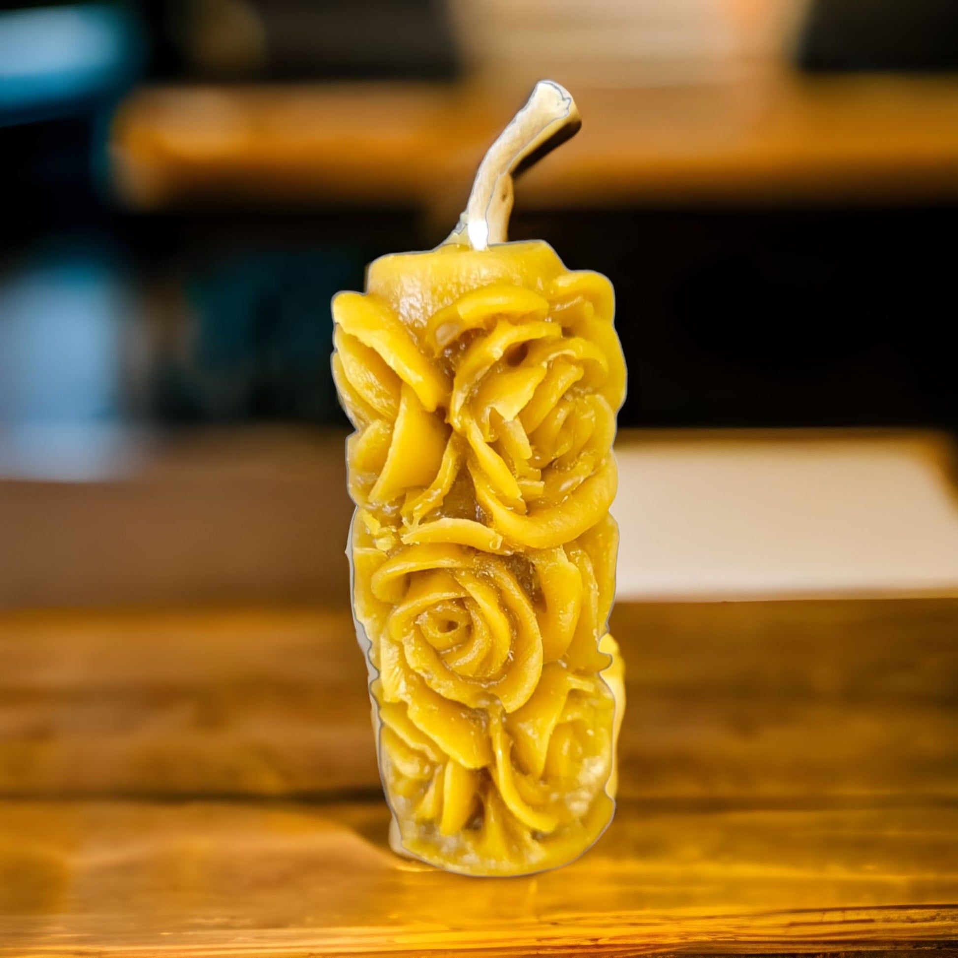 Roses Beeswax Pillar Candle-Donagh Bees
