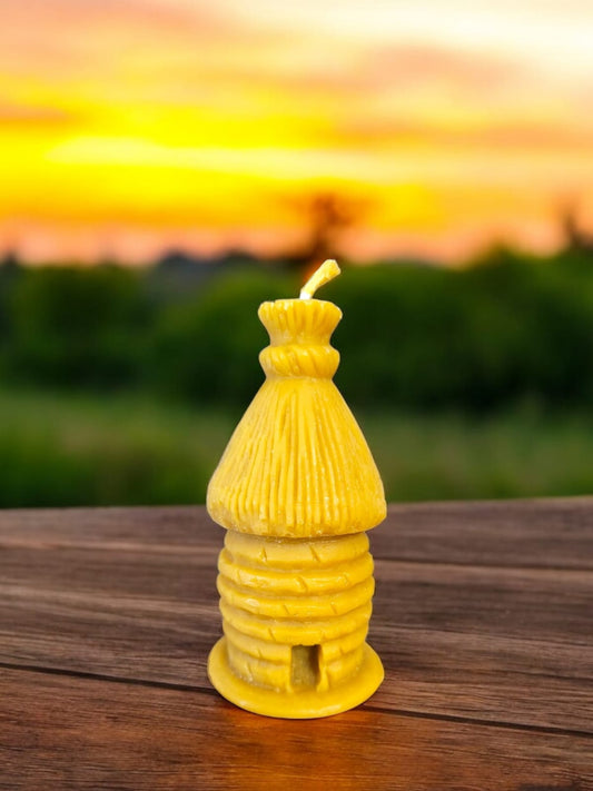 Thatched Skep Beeswax Candle