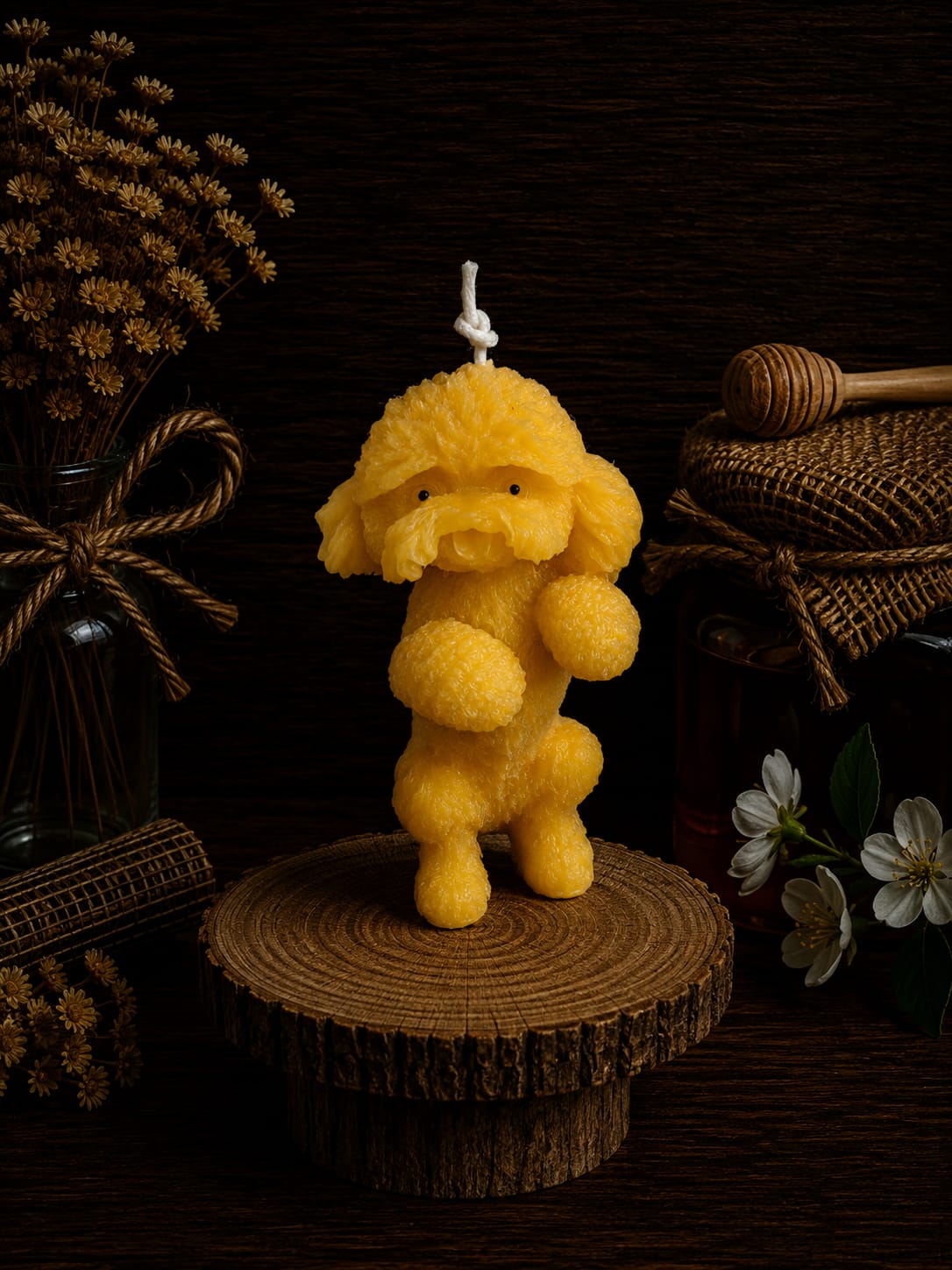 Standing Teddy Dog Candle