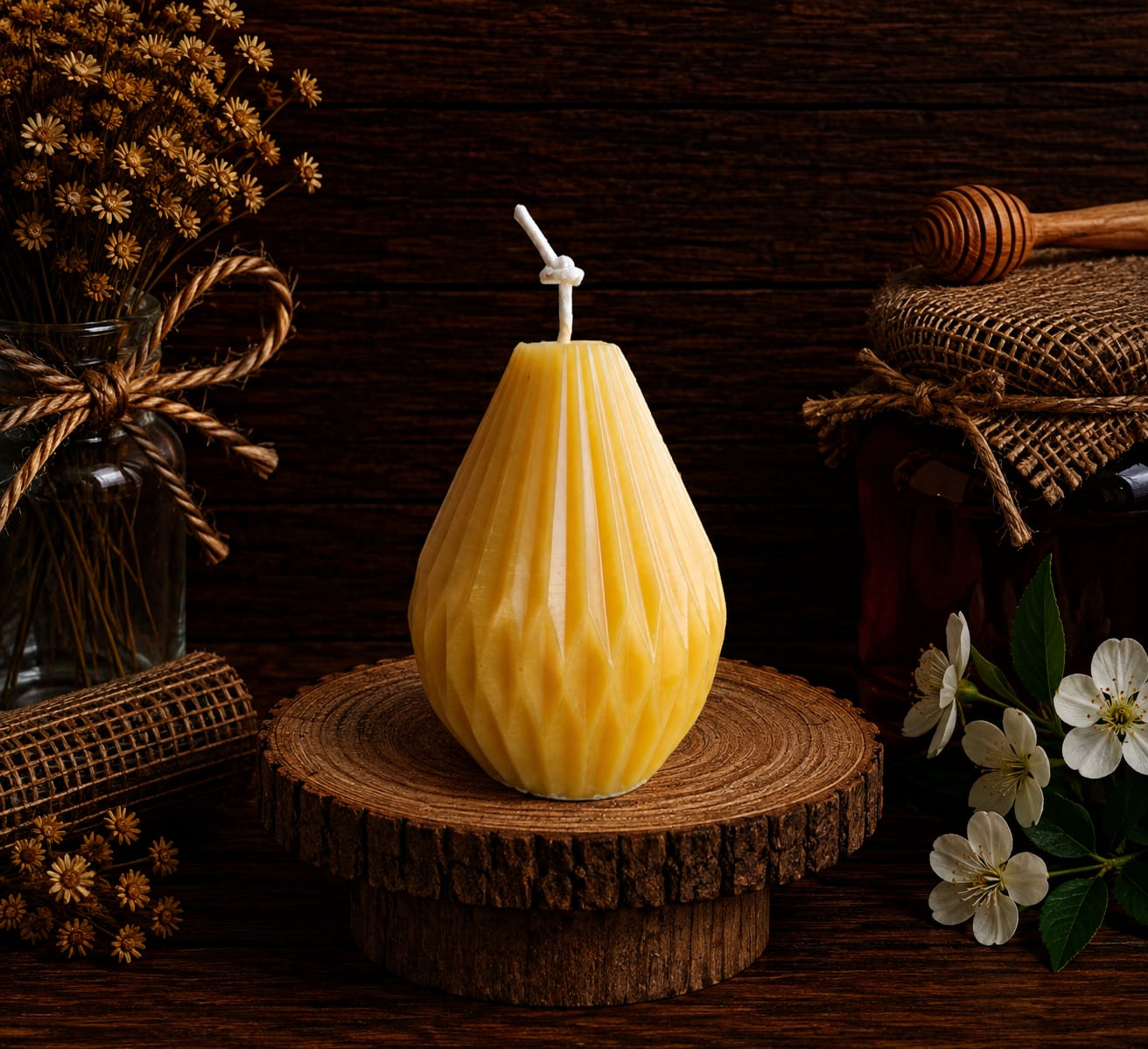 Pear Geometric Candle