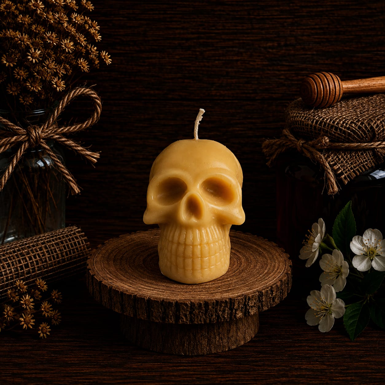Skull Beeswax Candle