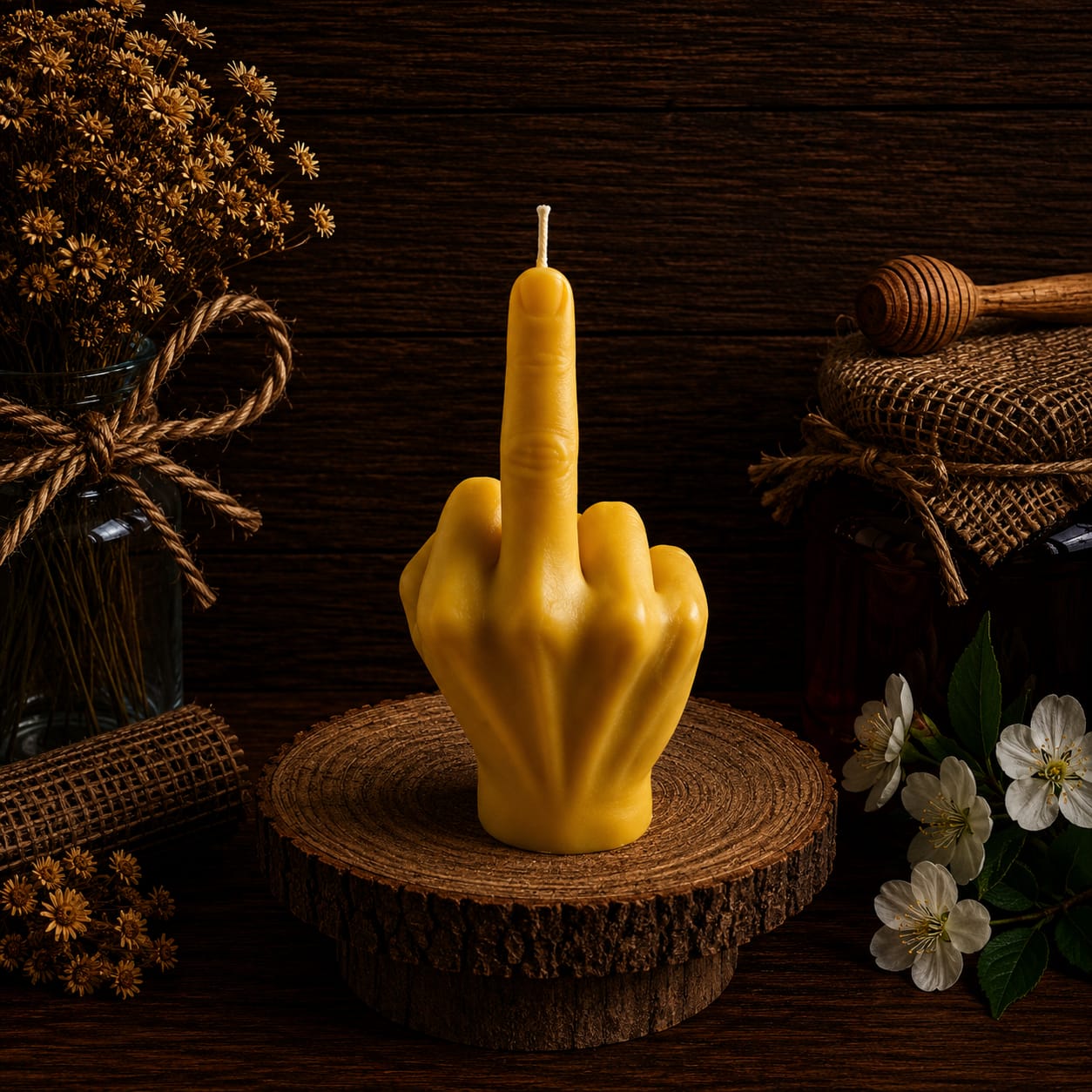Large Middle Finger Candle