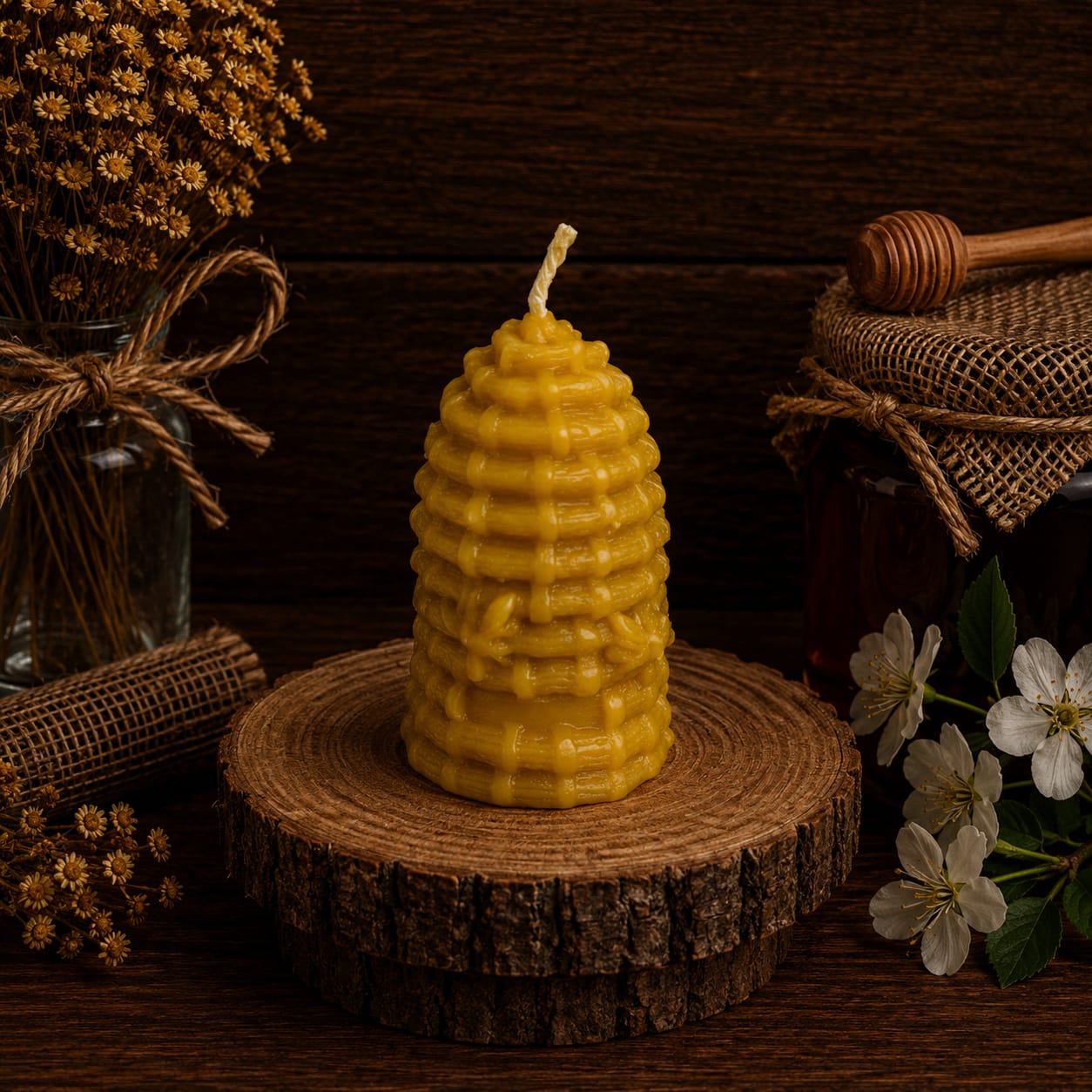 Bee Hive Skep Candle