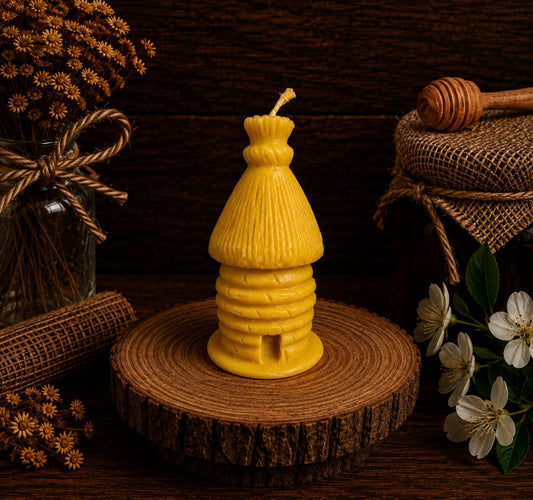 Thatched Skep Beeswax Candle