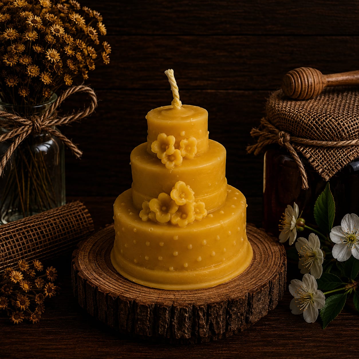 Birthday Cake Beeswax Candles