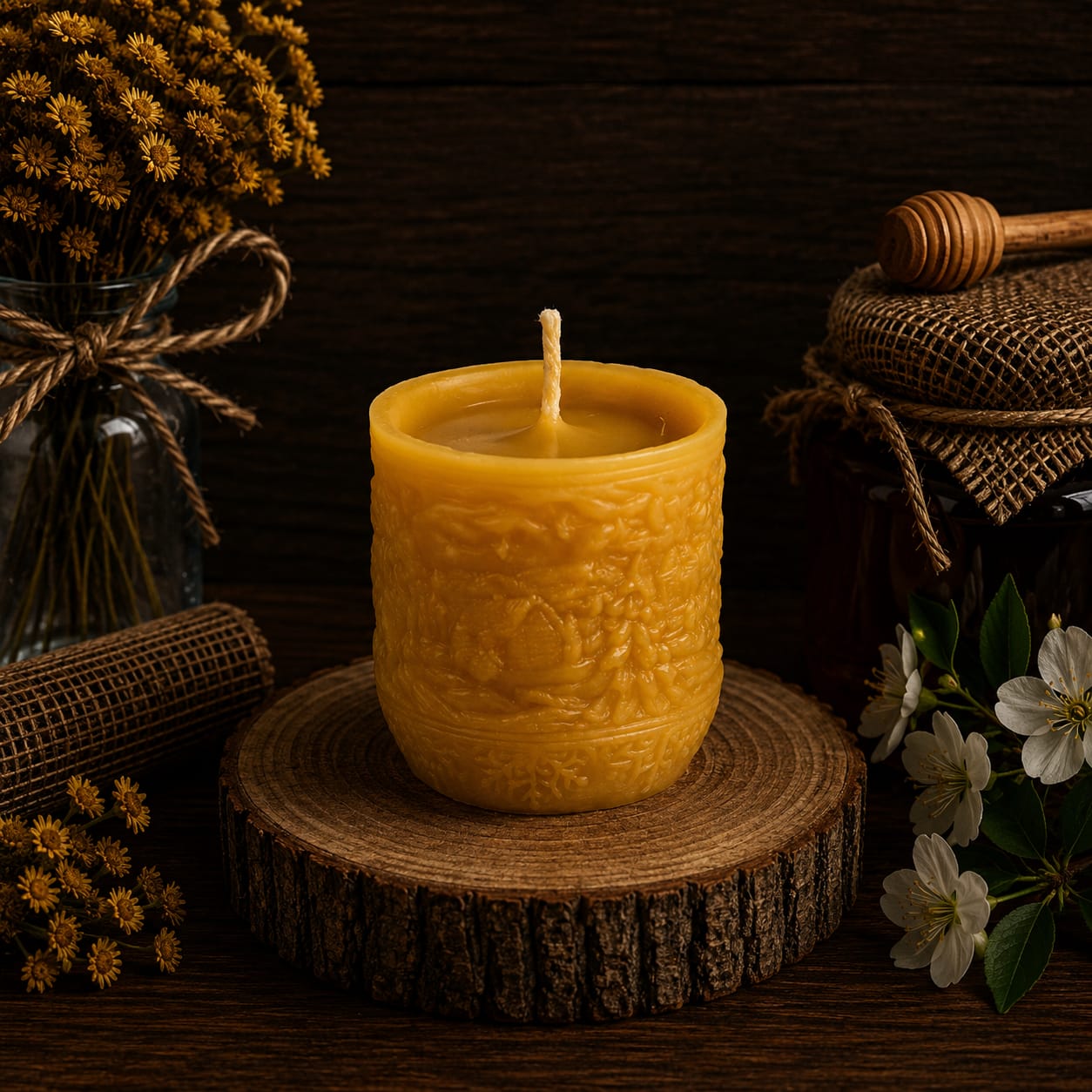 Winter Landscape Cylinder Candle