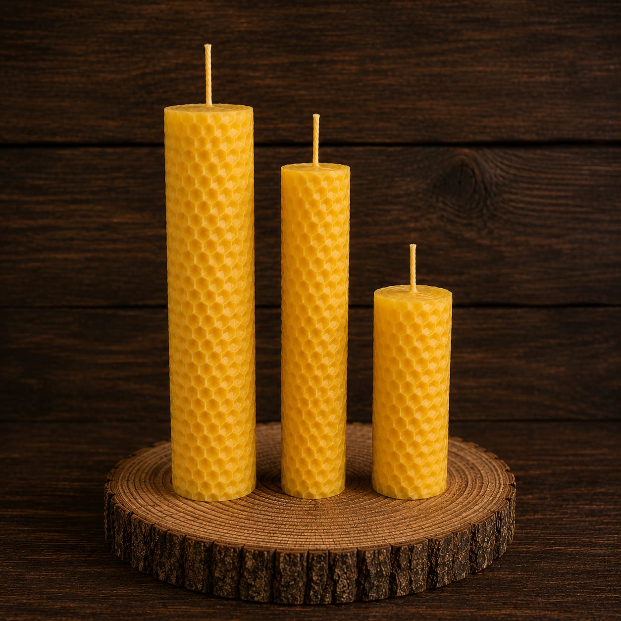 Rolled Beeswax Candle Set