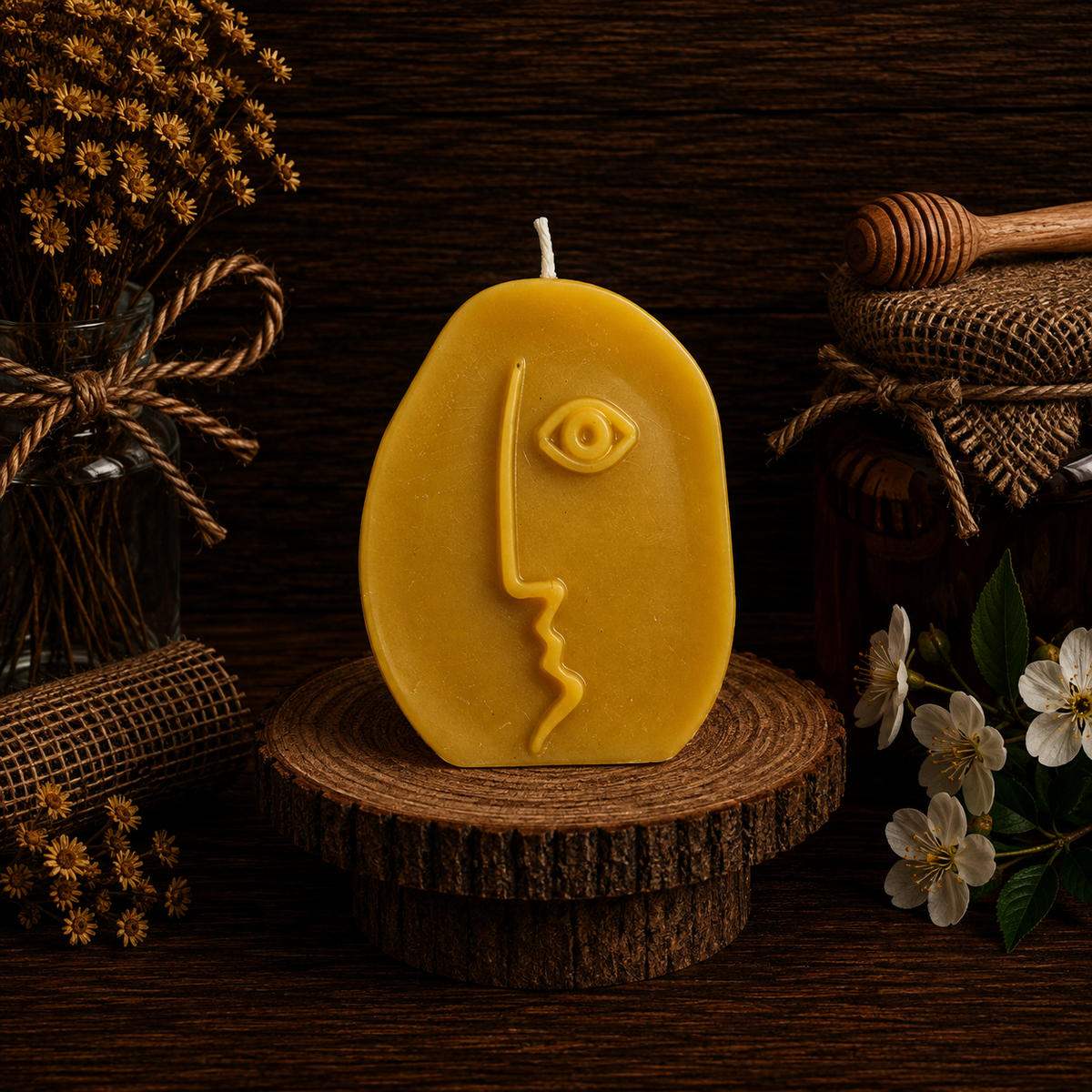 Abstract Human Face Candle
