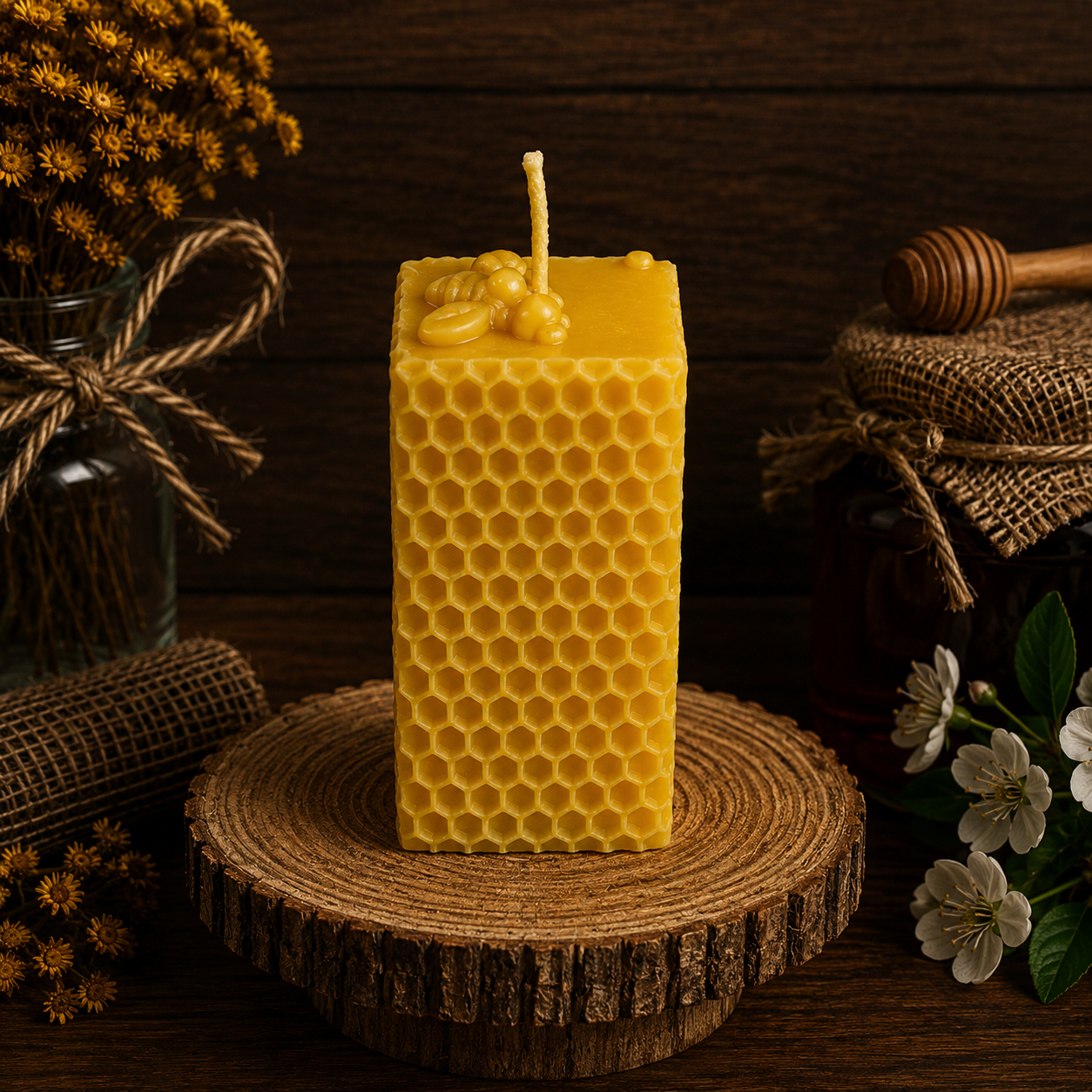 Honeycomb Rectangular Candle