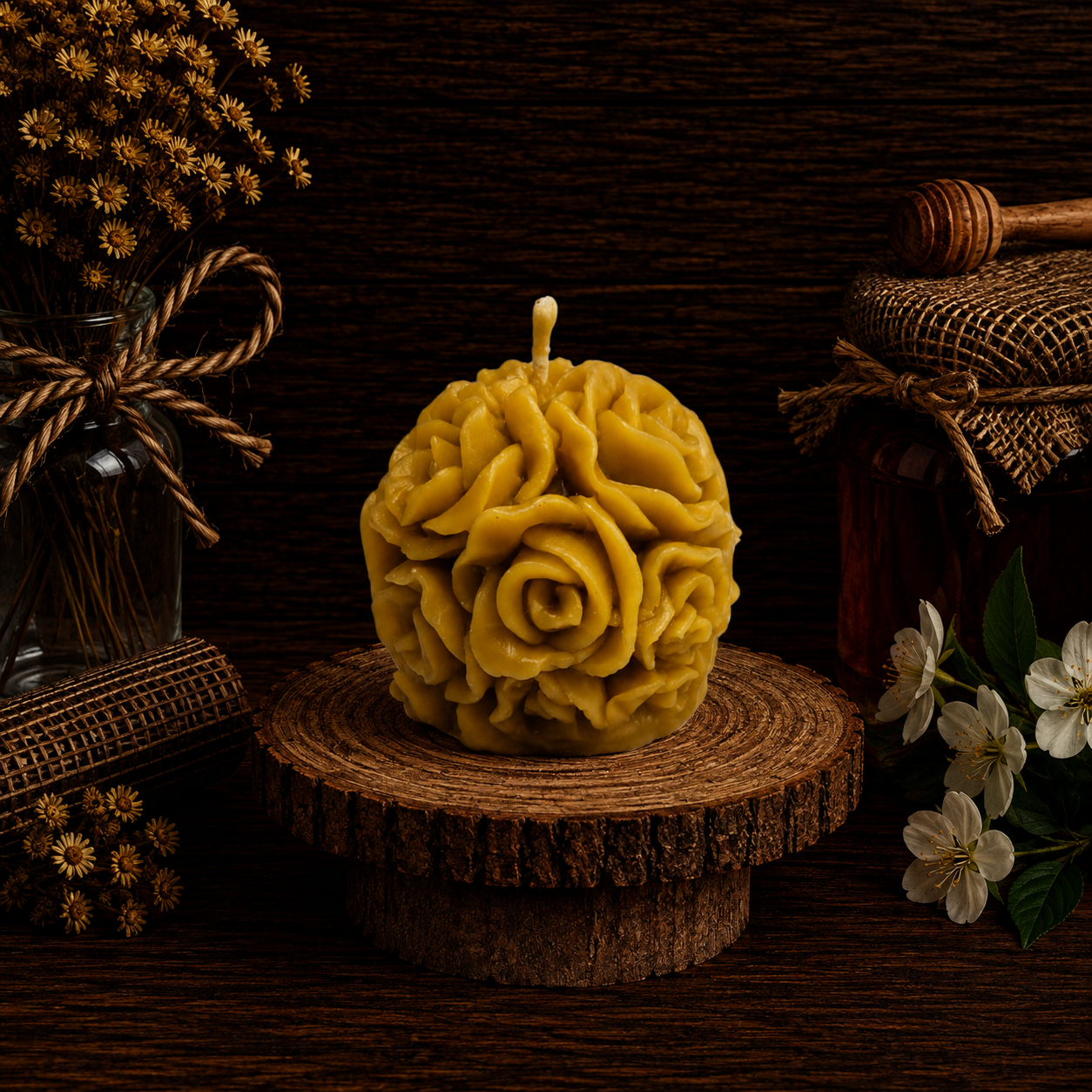 3D Rose Flower Candle