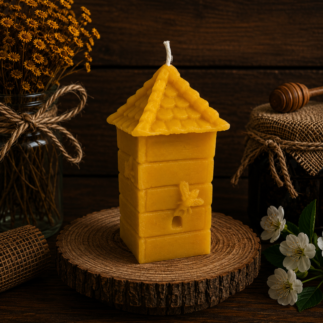 Traditional Bee Hive Candle