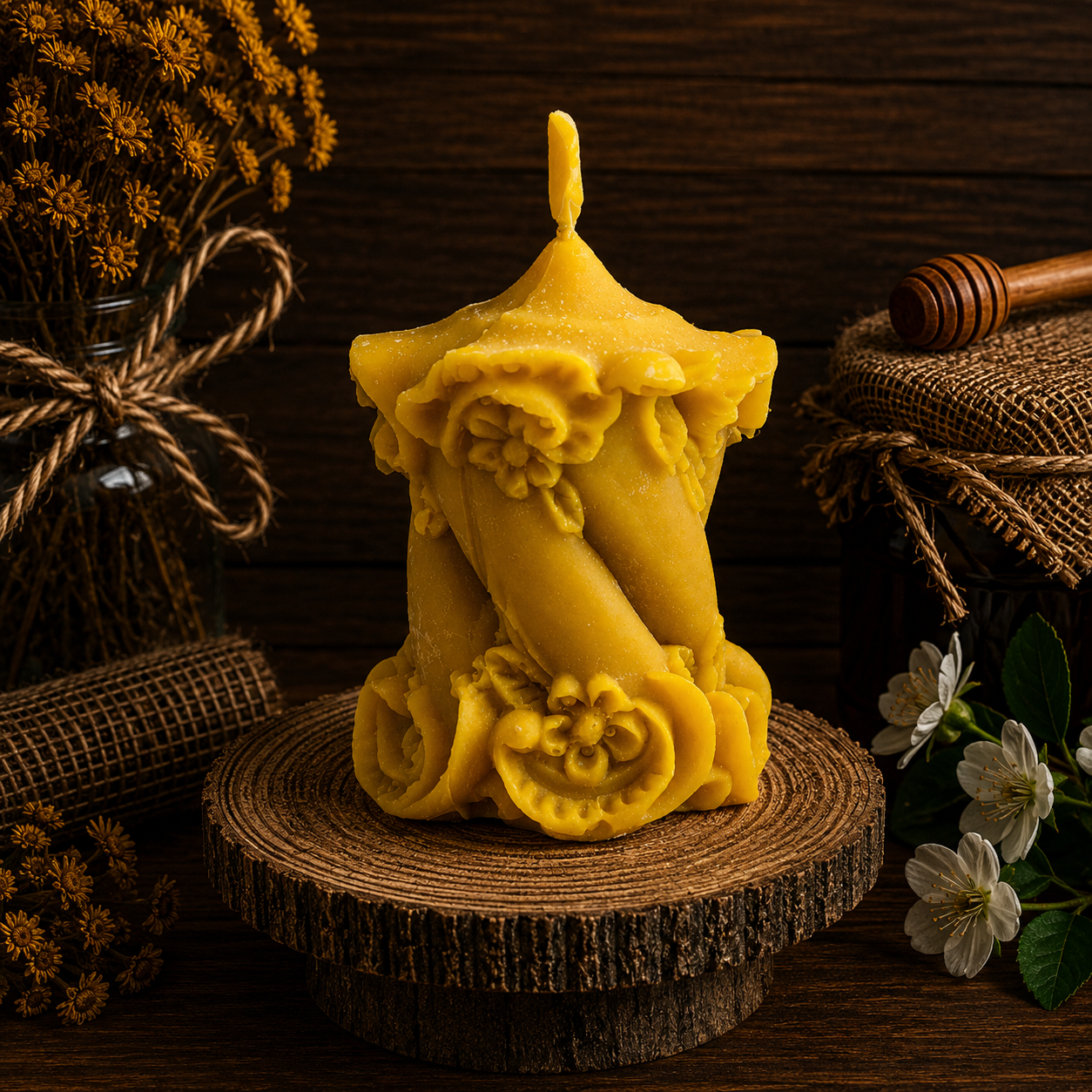 Decorated Rose Candle