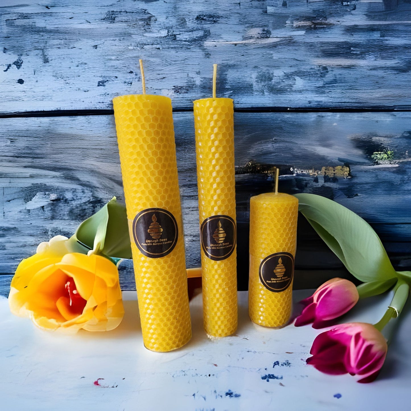 Rolled Beeswax Candle Set