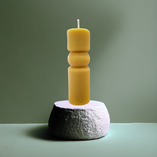 Cylindrical Striped Candle