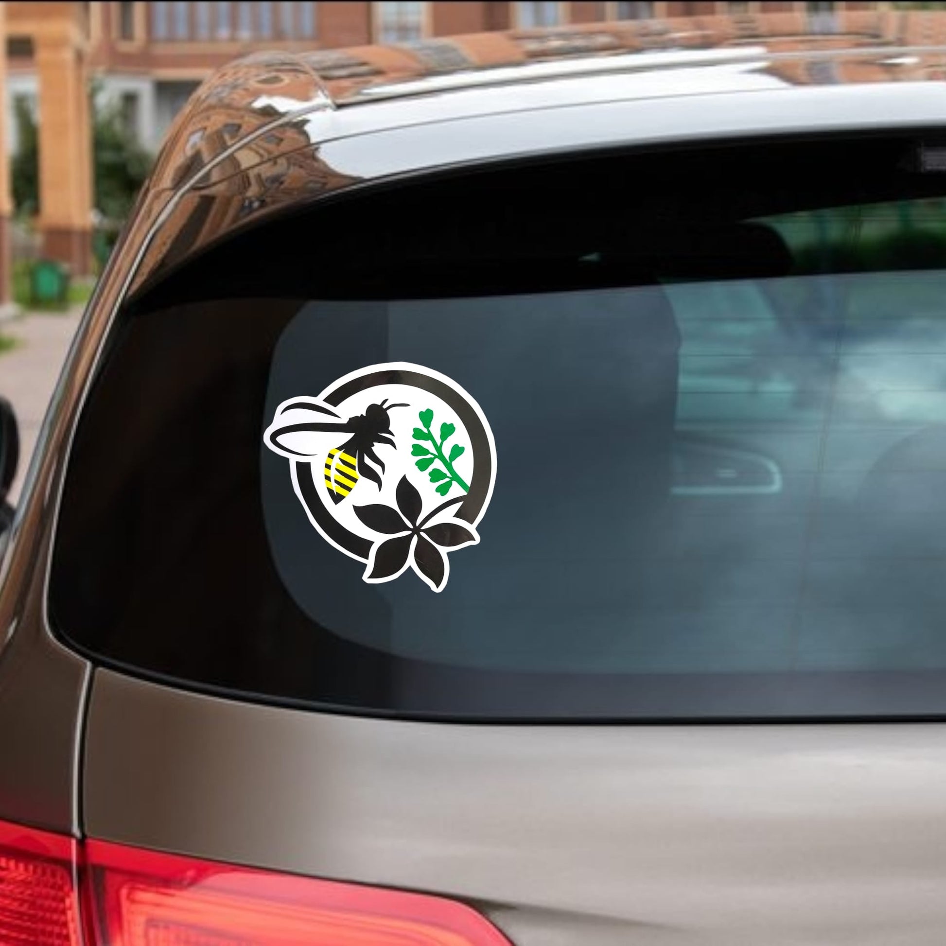 Bee and Flower Car Sticker