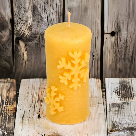 Snowflake Cylinder Candle - Donagh Bees
